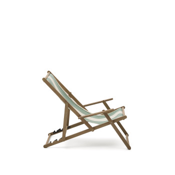 Vilara grün und beige gestreifte Outdoor-Klapphängematte aus massivem FSC 100% Akazienholz