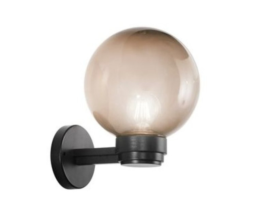 Graue Poly-Wandleuchte 1xE27 IP44 20x24cm