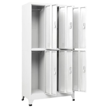 VidaXL Abschließbarer Stahlschrank mit 6 Fächern 90 x 45 x 180 cm