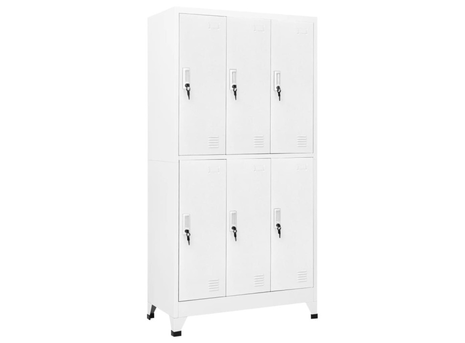 VidaXL Abschließbarer Stahlschrank mit 6 Fächern 90 x 45 x 180 cm