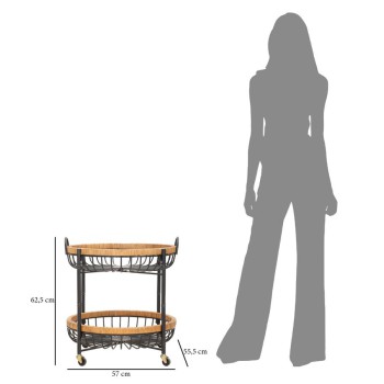 WAGEN MIT DOPPELKORB CEBU MIT ROLLEN