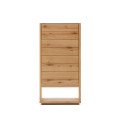 Alguema Kommode mit 4 Schubladen, Eichenfurnier, Naturfinish, 60 x 120 cm
