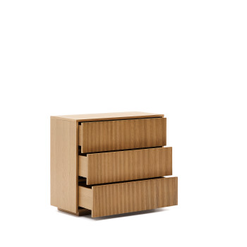 Helvine Kommode mit 3 Schubladen, Eichenfurnier, 90 x 78 cm, FSC 100 %