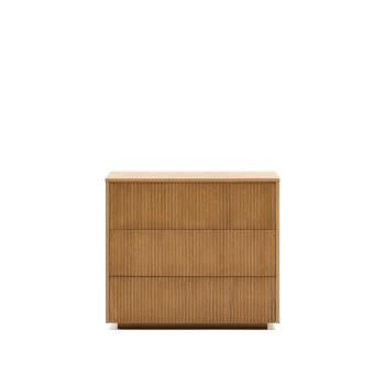 Helvine Kommode mit 3 Schubladen, Eichenfurnier, 90 x 78 cm, FSC 100 %