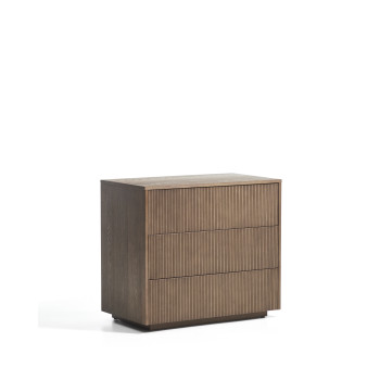 Helvine Kommode mit 3 Schubladen, Eschenfurnier mit Walnuss-Finish, 90 x 78 cm, FSC 100 %
