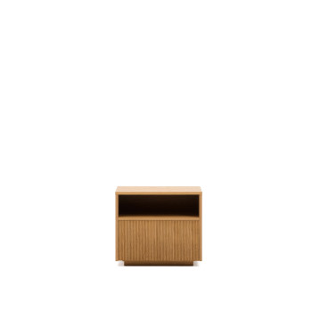 Helvine Nachttisch mit einer Schublade, Eichenfurnier, 60 x 52 cm, FSC 100 %