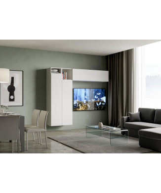 Isoka Kompositionen - Isoka A21B Wohnzimmer-Wandkomposition B.234 H.194 T.39.2 Optionales Bücherregal H.30 €94