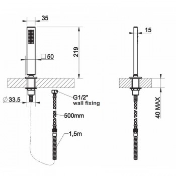 Handbrausehalterkegel mit Handbrause 20127 GESSI