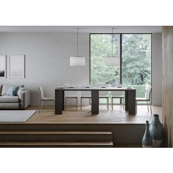 Allin Konsole - Ausziehbare Konsole 78x47/299 cm Allin Spachtel weiß mit Innenverlängerungen