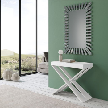 Ausziehbarer Konsolentisch 90x40/196 cm Diago Small weißer Rahmen