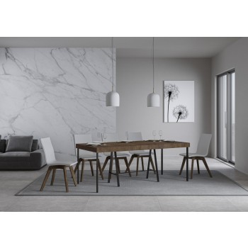 Banco Konsolentisch Anthrazit Gestell - Ausziehbarer Konsolentisch 90x40/196 cm Banco Small Premium Natur Eiche Anthrazit Gestell