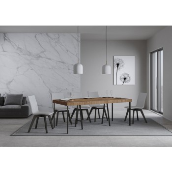 Banco Konsolentisch Anthrazit Gestell - Ausziehbarer Konsolentisch 90x40/196 cm Banco Small Premium Natur Eiche Anthrazit Gestell