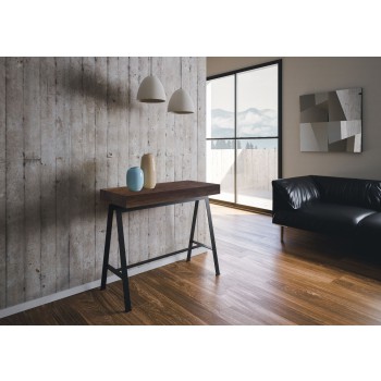 Banco Konsolentisch mit anthrazitfarbenem Gestell - Ausziehbarer Konsolentisch 90x40/300 cm Banco Premium Oak Nature Gestell mit anthrazitfarbenem Gestell