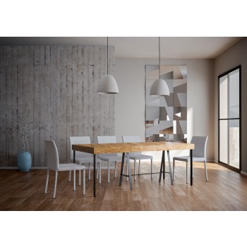 Banco Konsolentisch mit anthrazitfarbenem Gestell - Ausziehbarer Konsolentisch 90x40/300 cm Banco Premium Oak Nature Gestell mit anthrazitfarbenem Gestell