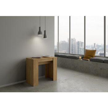 Basic Konsolentisch - Ausziehbarer Konsolentisch 90x48/204 cm Basic Small Weiße Esche