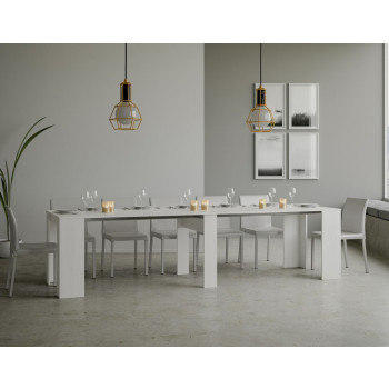 Basic Console - Ausziehbare Konsole 90x48/308 cm Basic Weiß Esche