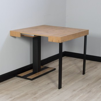 Capital Konsolentisch mit anthrazitfarbenem Gestell - Ausziehbarer Konsolentisch 90x40/196 cm Capital Small Weißesche mit anthrazitfarbenem Gestell