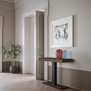 Capital Konsolentisch mit Anthrazit-Gestell - Ausziehbarer Konsolentisch 90x40/196 cm Capital Small Premium Natureiche mit Anthrazit-Gestell