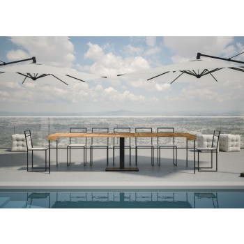 Capital Konsolentisch mit Anthrazit-Rahmen - Ausziehbarer Konsolentisch 90x40/300 cm Capital Weißesche mit Anthrazit-Rahmen