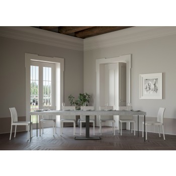 Capital Konsolentisch mit Anthrazit-Gestell - Ausziehbarer Konsolentisch 90x40/300 cm Capital Premium Natureiche mit Anthrazit-Gestell