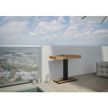 Capital Konsolentisch mit Anthrazit-Gestell - Ausziehbarer Konsolentisch 90x40/300 cm Capital Premium Natureiche mit Anthrazit-Gestell