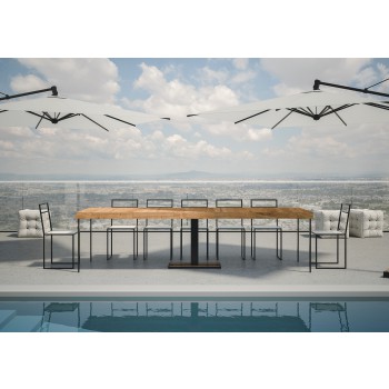 Capital Konsolentisch mit Anthrazit-Gestell - Ausziehbarer Konsolentisch 90x40/300 cm Capital Premium Natureiche mit Anthrazit-Gestell