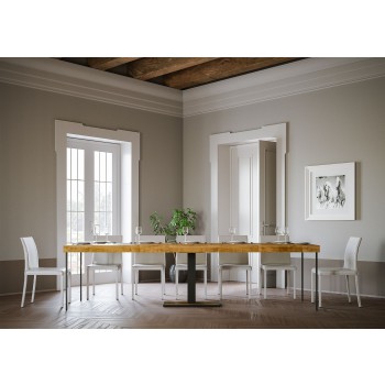 Capital Konsolentisch mit Anthrazit-Gestell - Ausziehbarer Konsolentisch 90x40/300 cm Capital Premium Natureiche mit Anthrazit-Gestell