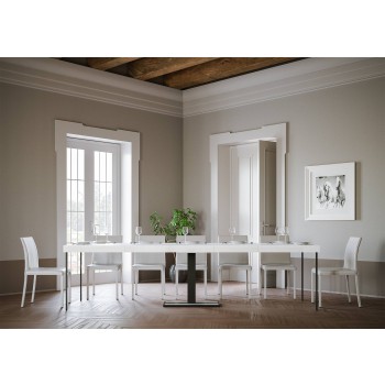 Capital Konsolentisch mit Anthrazit-Gestell - Ausziehbarer Konsolentisch 90x40/300 cm Capital Premium Natureiche mit Anthrazit-Gestell