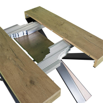 Diago Konsolentisch mit anthrazitfarbenen Beinen - Diago Kleiner ausziehbarer Konsolentisch 90x40/196 cm mit weißer Esche und anthrazitfarbenen Beinen