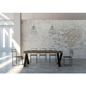 Diago Konsolentisch mit anthrazitfarbenen Beinen - Ausziehbarer Konsolentisch 90x40/196 cm Diago Small Premium Natureiche mit anthrazitfarbenen Beinen