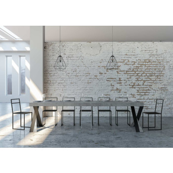 Diago Konsolentisch mit anthrazitfarbenen Beinen - 90x40/300 cm Diago Premium ausziehbarer Konsolentisch mit Natureiche und anthrazitfarbenen Beinen