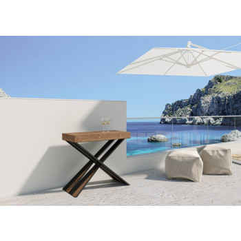 Diago Konsolentisch mit anthrazitfarbenen Beinen - 90x40/300 cm Diago Premium ausziehbarer Konsolentisch mit Natureiche und anthrazitfarbenen Beinen