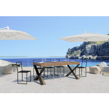 Diago Konsolentisch mit anthrazitfarbenen Beinen - 90x40/300 cm Diago Premium ausziehbarer Konsolentisch mit Natureiche und anthrazitfarbenen Beinen