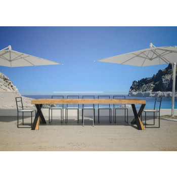 Diago Konsolentisch mit anthrazitfarbenen Beinen - 90x40/300 cm Diago Premium ausziehbarer Konsolentisch mit Natureiche und anthrazitfarbenen Beinen