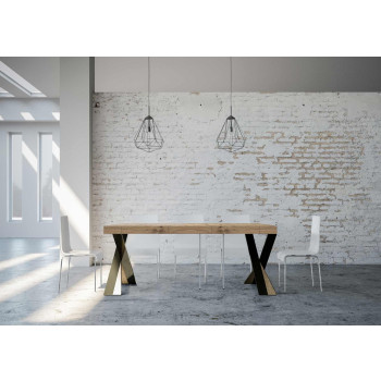 Diago Konsolentisch mit anthrazitfarbenen Beinen - 90x40/300 cm Diago Premium ausziehbarer Konsolentisch mit Natureiche und anthrazitfarbenen Beinen