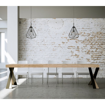 Diago Konsolentisch mit anthrazitfarbenen Beinen - 90x40/300 cm Diago Premium ausziehbarer Konsolentisch mit Natureiche und anthrazitfarbenen Beinen