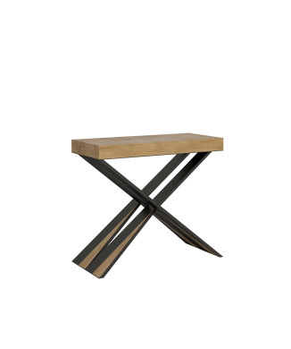 Diago Konsolentisch mit anthrazitfarbenen Beinen - 90x40/300 cm Diago Premium ausziehbarer Konsolentisch mit Natureiche und anthrazitfarbenen Beinen