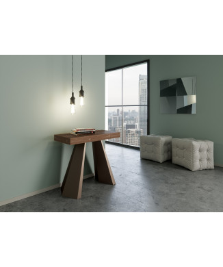 Diamante Konsolentisch mit Bärenbeinen - Ausziehbarer Konsolentisch 90x40/190 cm Diamante Kleine gebeizte Tanne mit Bärenrahmen