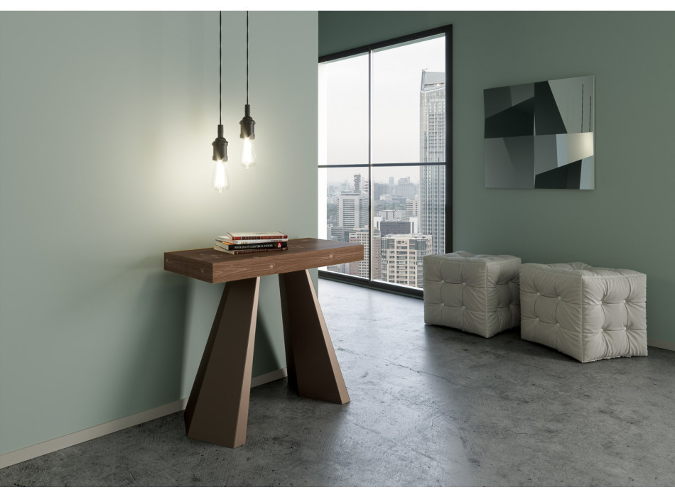 Diamante Konsolentisch mit Bärenbeinen - Ausziehbarer Konsolentisch 90x40/190 cm Diamante Kleine gebeizte Tanne mit Bärenrahmen