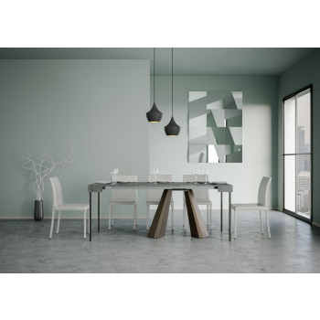 Diamante Konsolentisch mit Bärenbeinen - Ausziehbarer Konsolentisch 90x40/196 cm Diamante Kleine weiße Esche mit Bärenrahmen