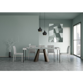 Diamante Konsolentisch mit Bärenbeinen - Ausziehbarer Konsolentisch 90x40/196 cm Diamante Kleine weiße Esche mit Bärenrahmen