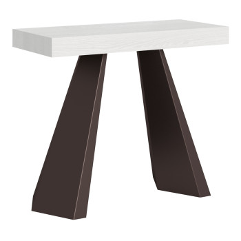 Diamante Konsolentisch mit Bärenbeinen - Ausziehbarer Konsolentisch 90x40/196 cm Diamante Kleine weiße Esche mit Bärenrahmen