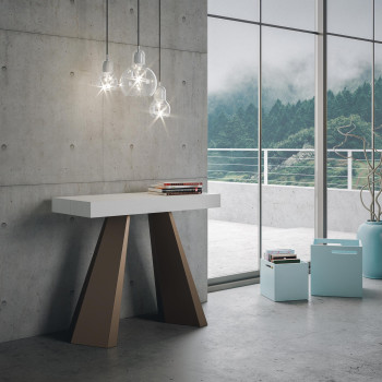 Diamante Konsolentisch mit Bärenbeinen - Ausziehbarer Konsolentisch 90x40/300 cm Diamante Weißesche mit Bärenrahmen