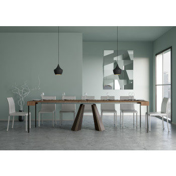 Diamante Konsolentisch mit Bärenbeinen - Ausziehbarer Konsolentisch 90x40/300 cm Diamante Weißesche mit Bärenrahmen