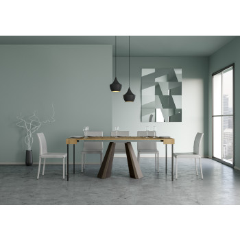 Diamante Konsolentisch mit Bärenbeinen - Ausziehbarer Konsolentisch 90x40/300 cm Diamante Weißesche mit Bärenrahmen