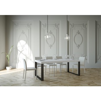 Elettra Konsolentisch mit anthrazitfarbenem Gestell - Ausziehbarer Konsolentisch 90x40/196 cm Elettra Small Premium Natureiche mit anthrazitfarbenem Gestell