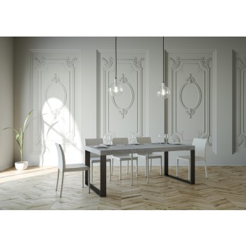 Elettra Konsolentisch mit anthrazitfarbenem Gestell - Ausziehbarer Konsolentisch 90x40/196 cm Elettra Small Premium Natureiche mit anthrazitfarbenem Gestell