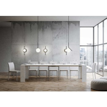 Emy Console - Ausziehbare Konsole 90x42/302 cm Emy White Spatula