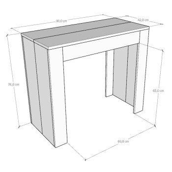 Emy Console - Ausziehbare Konsole 90x42/302 cm Emy White Spatula