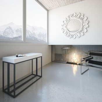 Epoca Konsolentisch mit Anthrazit-Gestell - Ausziehbarer Konsolentisch 90x40/196 cm Epoca Small Premium Natureiche mit Anthrazit-Gestell